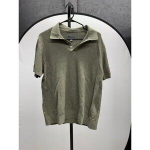 Van Heusen Green Snap Cable Knit Shirt